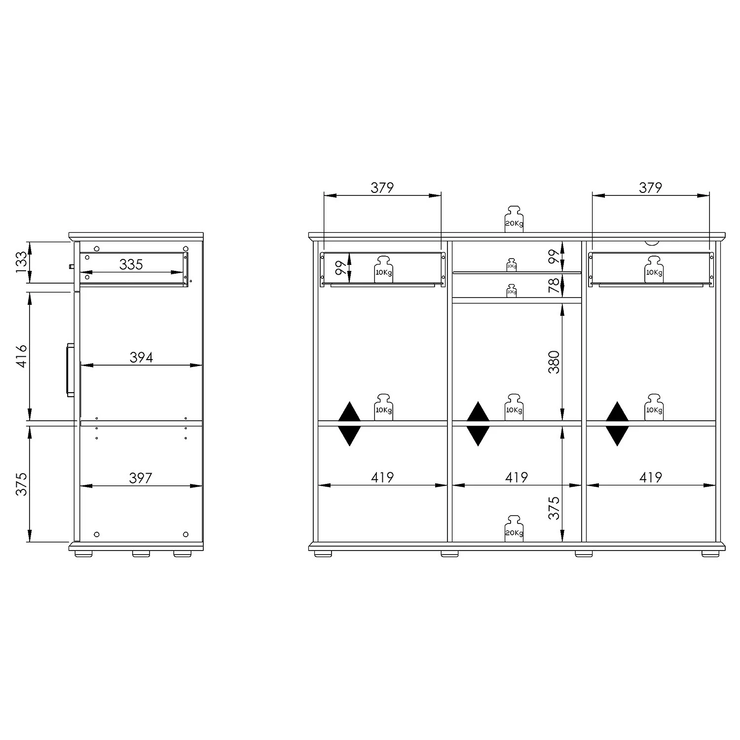 Maja Möbel Aktenschrank VILLO II - Weiß / Asteiche Dekor 9 Maja Möbel Aktenschrank VILLO II - Weiß / Asteiche Dekor – Bild 7