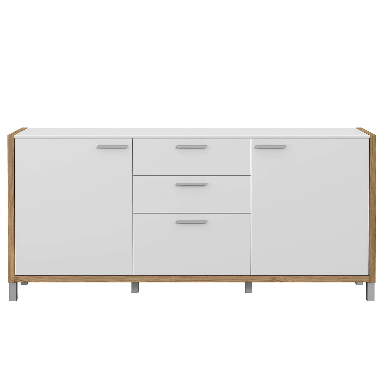 Norrwood Sideboard Boyd I - Weiß / Eiche Dekor 7 Norrwood Sideboard Boyd I - Weiß / Eiche Dekor – Bild 5