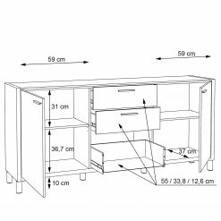Norrwood Sideboard Boyd I - Weiß / Eiche Dekor 16 Norrwood Sideboard Boyd I - Weiß / Eiche Dekor -Möbel Verkäufe 2024 1000270252 210609 06160300255 SKETCH DETAILS P000000001000270252 sketch