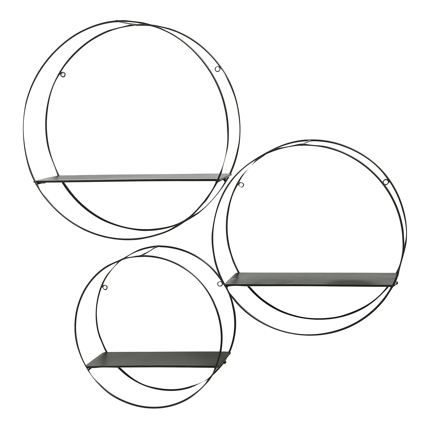 Boltze Wandregal Franco II (3er-Set) - Metall - Schwarz 3 Boltze Wandregal Franco II (3er-Set) - Metall - Schwarz