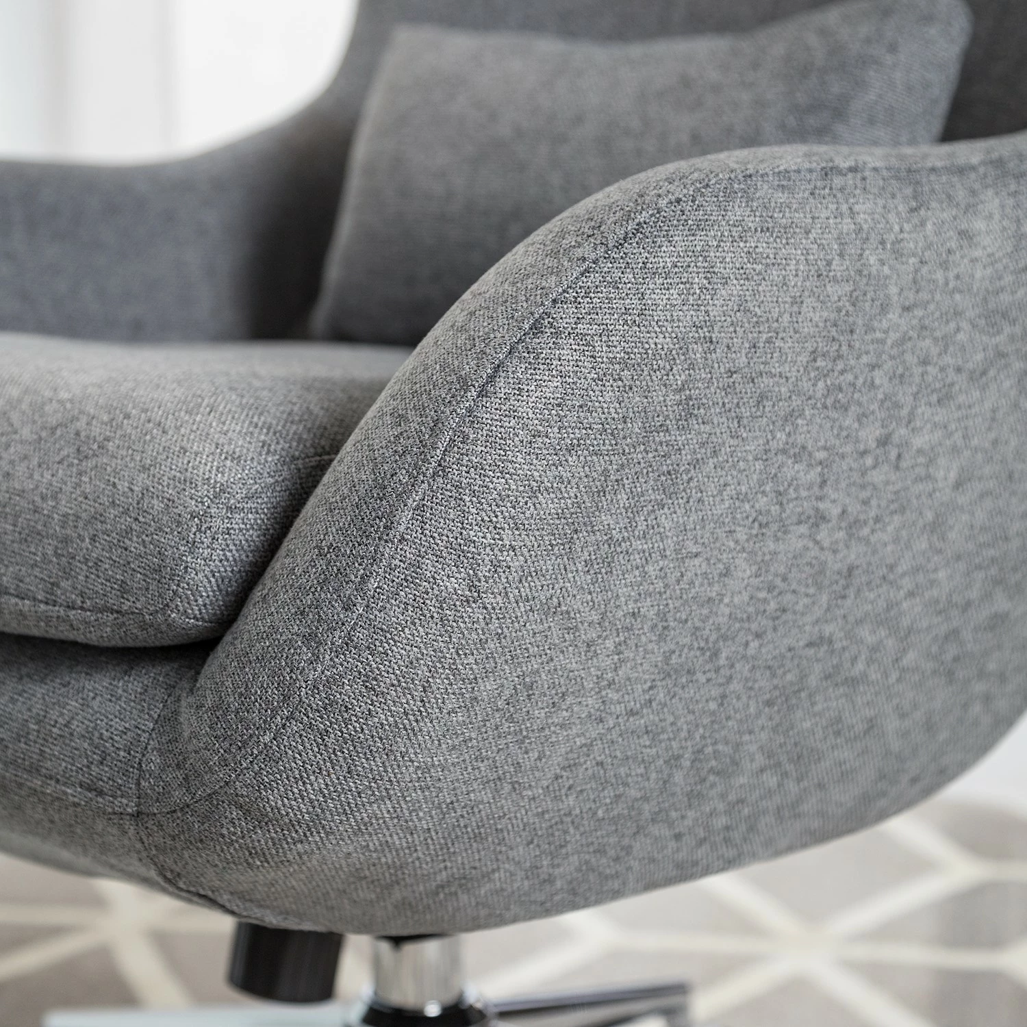 Furnitive Massagebürostuhl Barnard - (mit Massagefunktion) - Webstoff / Metall - Hellgrau / Chrom 7 Furnitive Massagebürostuhl Barnard - (mit Massagefunktion) - Webstoff / Metall - Hellgrau / Chrom – Bild 5