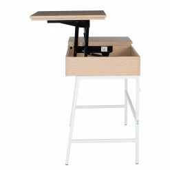 Loftscape Schreibtisch Neutra - (höhenverstellbar) - Eiche Dekor / Matt Weiß -Möbel Verkäufe 2024 1000272894 220329 035 DETAILS P000000001000272894