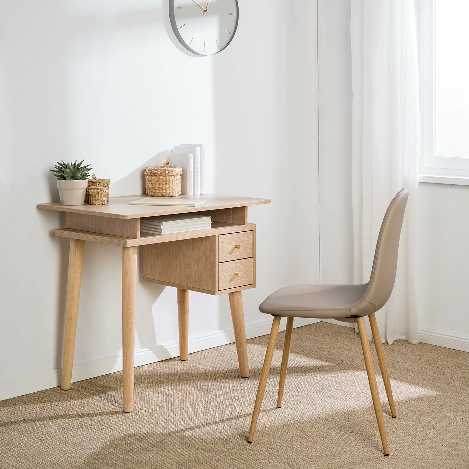 Loftscape Schreibtisch Noa - Eiche Dekor / Gummibaum 4 Loftscape Schreibtisch Noa - Eiche Dekor / Gummibaum – Bild 2