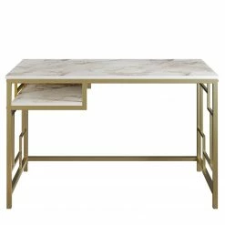 Red Living Schreibtisch Asaa - Marmor Weiß Dekor