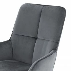 Furnitive Bürostuhl Stody - Samt / Metall - Dunkelgrau / Chrom -Möbel Verkäufe 2024 1000274200 211126 132904000032 DETAILS P000000001000274200