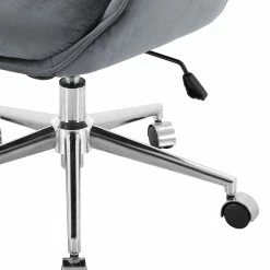 Furnitive Bürostuhl Stody - Samt / Metall - Dunkelgrau / Chrom -Möbel Verkäufe 2024 1000274200 211126 132905000054 DETAILS P000000001000274200