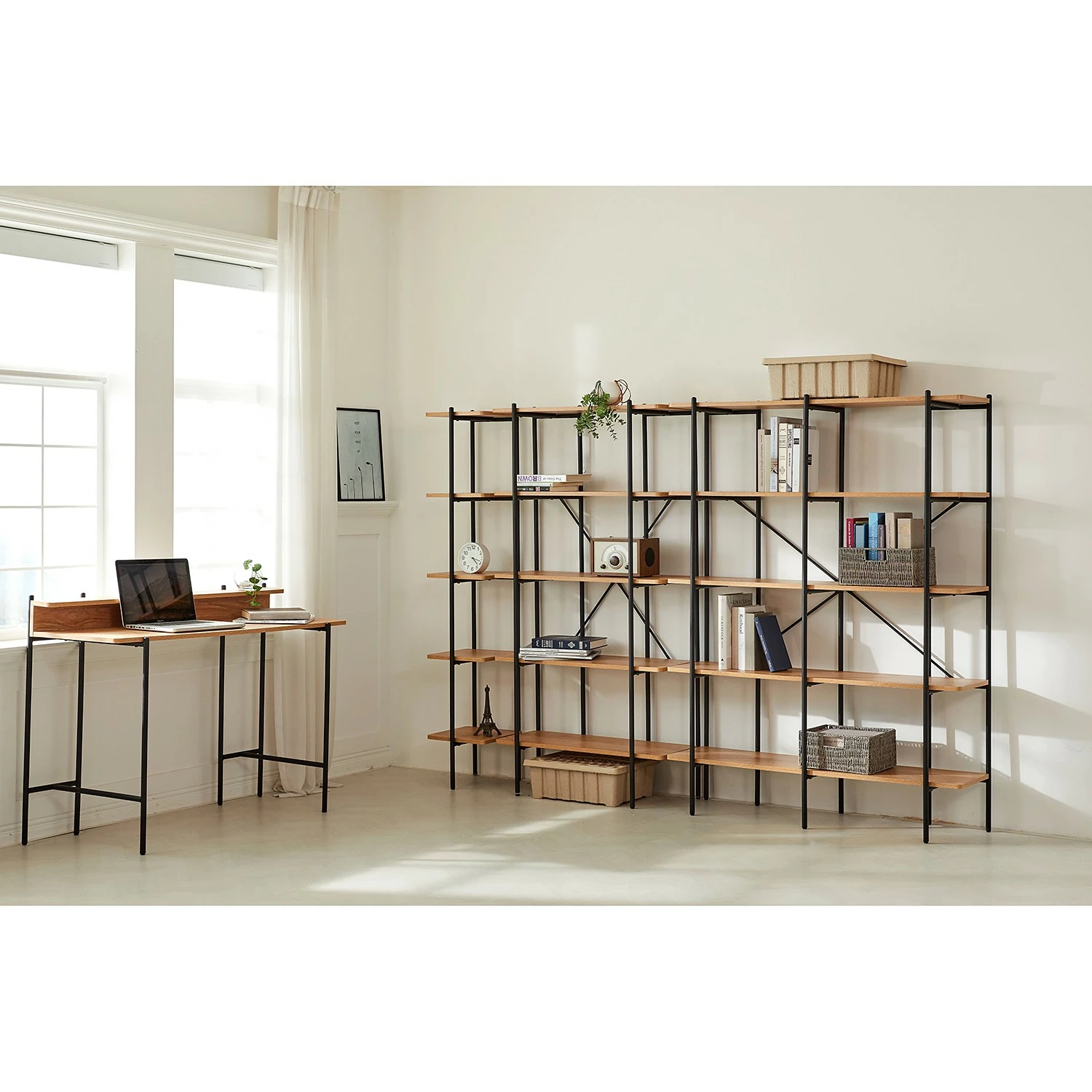 Ars manufacti Schreibtisch Iva - Akazie Dekor / Schwarz 4 Ars manufacti Schreibtisch Iva - Akazie Dekor / Schwarz – Bild 2