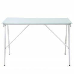 Loftscape Schreibtisch Mahia - Glas / Aluminium - Weiß -Möbel Verkäufe 2024 1000275401 210624 11464600043 DETAILS P000000001000275401