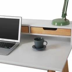 Mørteens Schreibtisch Adeele - Pinie teilmassiv - Weiß / Pinie Honig -Möbel Verkäufe 2024 1000275402 210624 11464600049 DETAILS P000000001000275402