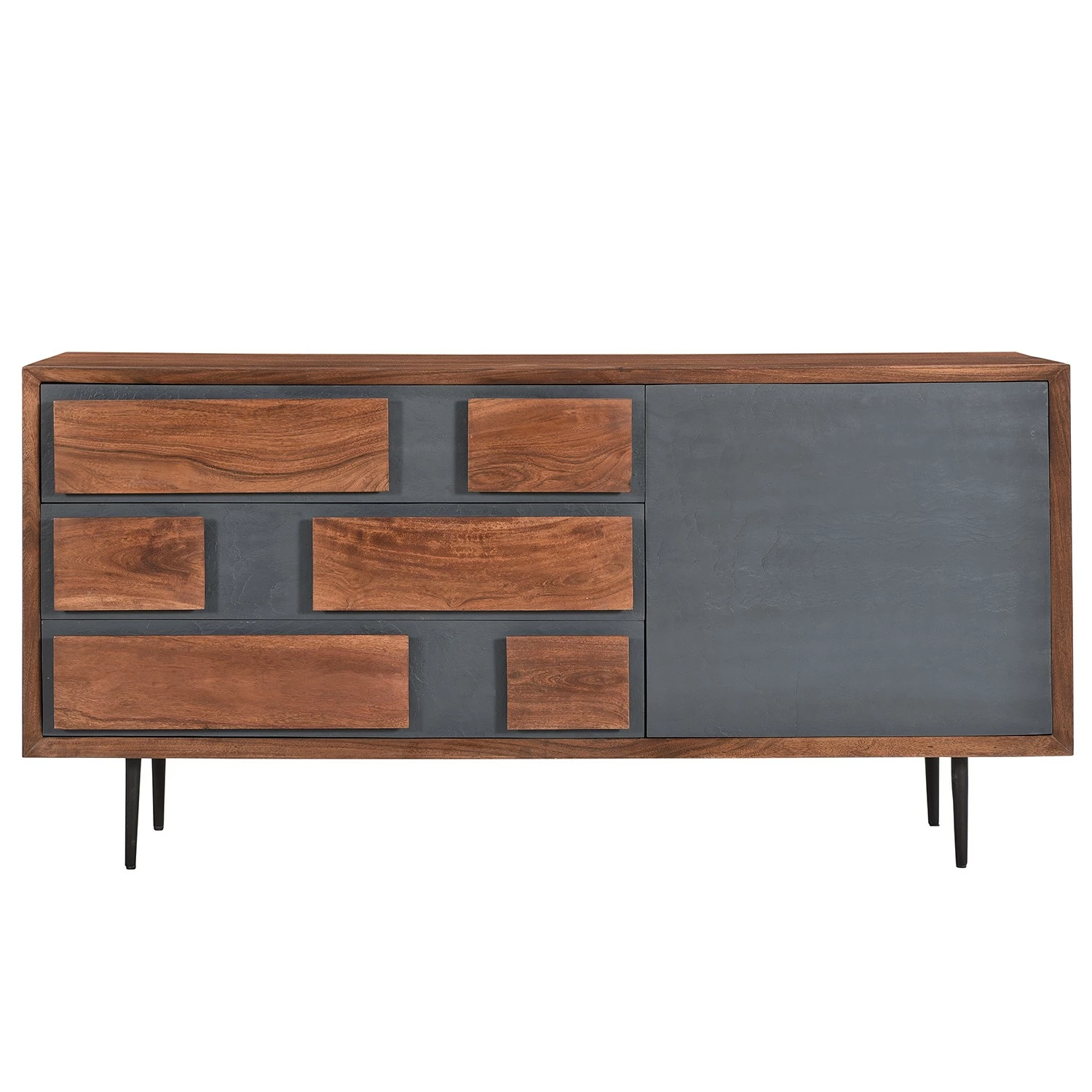 Ars manufacti Sideboard Envo - Akazie massiv / Steinfurnier - Akazie / Schiefer 4 Ars manufacti Sideboard Envo - Akazie massiv / Steinfurnier - Akazie / Schiefer – Bild 2