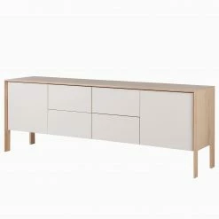 Studio Copenhagen Sideboard Maayka II - Eiche teilmassiv - Mushroom Creme / Eiche Hell