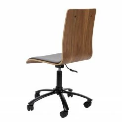 Loftscape Bürodrehstuhl Morez - Mischgewebe / Walnuss Furnier / Eisen - Grau / Walnuss / Schwarz -Möbel Verkäufe 2024 1000278347 210715 11270900091 DETAILS P000000001000278347