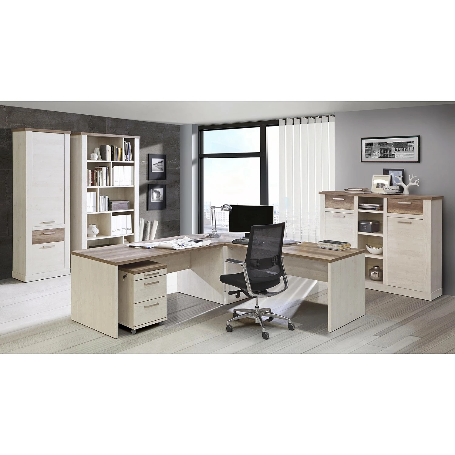 Maison Belfort Rollcontainer Morona - Pinie Weiß Dekor / Eiche Antik Dekor 4 Maison Belfort Rollcontainer Morona - Pinie Weiß Dekor / Eiche Antik Dekor – Bild 2