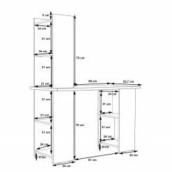 Fredriks Schreibtischkombination Bill - Eiche Sonoma Dekor -Möbel Verkäufe 2024 1000280657 210813 08153700015 SKETCH DETAILS P000000001000280657 sketch