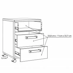 Red Living Rollcontainer Clifford - Altholz Dekor / Dunkelgrau -Möbel Verkäufe 2024 1000280660 210813 08153800039 SKETCH DETAILS P000000001000280660 sketch
