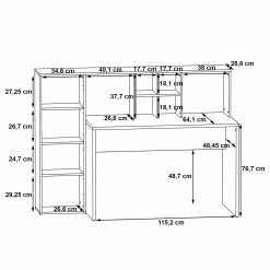 Fredriks Schreibtischkombination Eston - Eiche Sonoma Dekor -Möbel Verkäufe 2024 1000280676 210813 08154400134 SKETCH DETAILS P000000001000280676 sketch