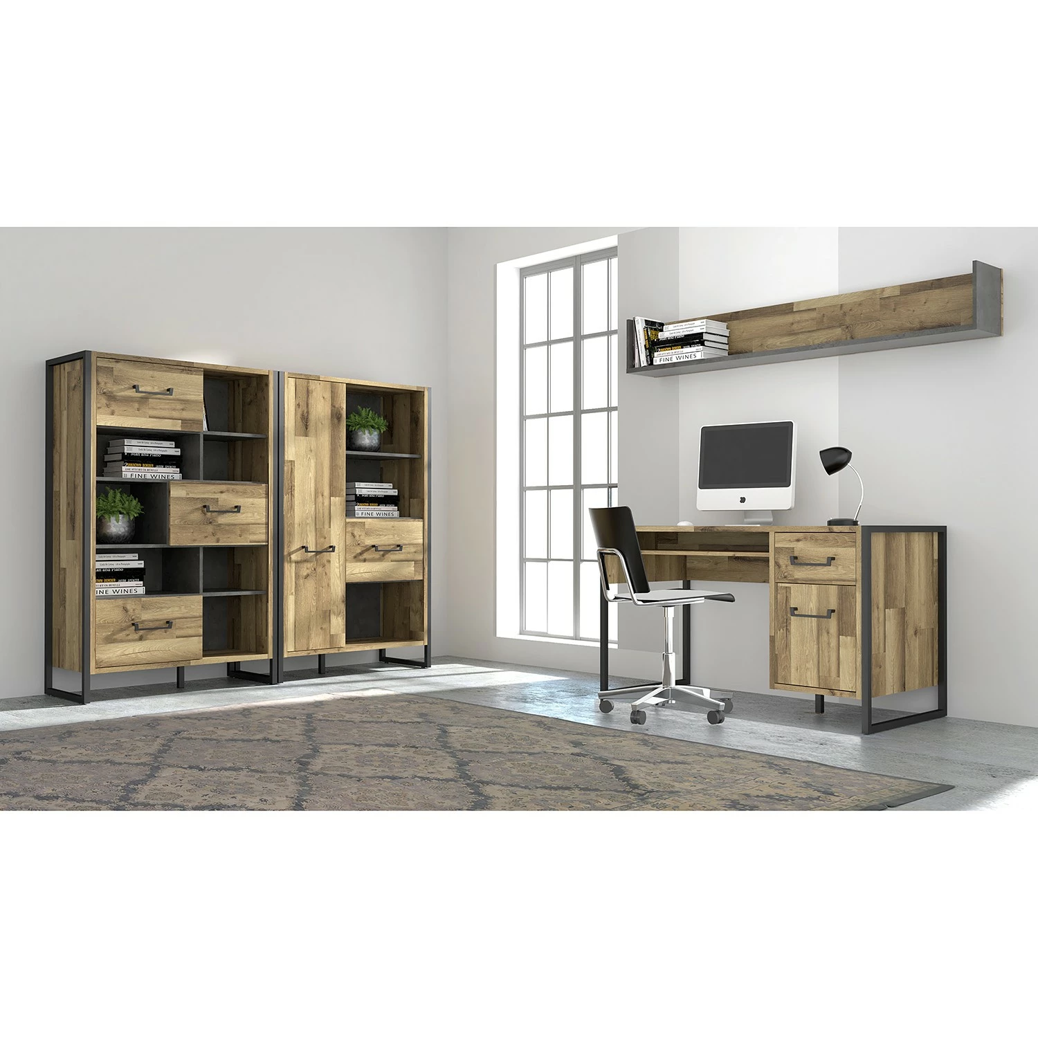 Red Living Regal Voru - Eiche Stirling Dekor / Anthrazit 4 Red Living Regal Voru - Eiche Stirling Dekor / Anthrazit – Bild 2