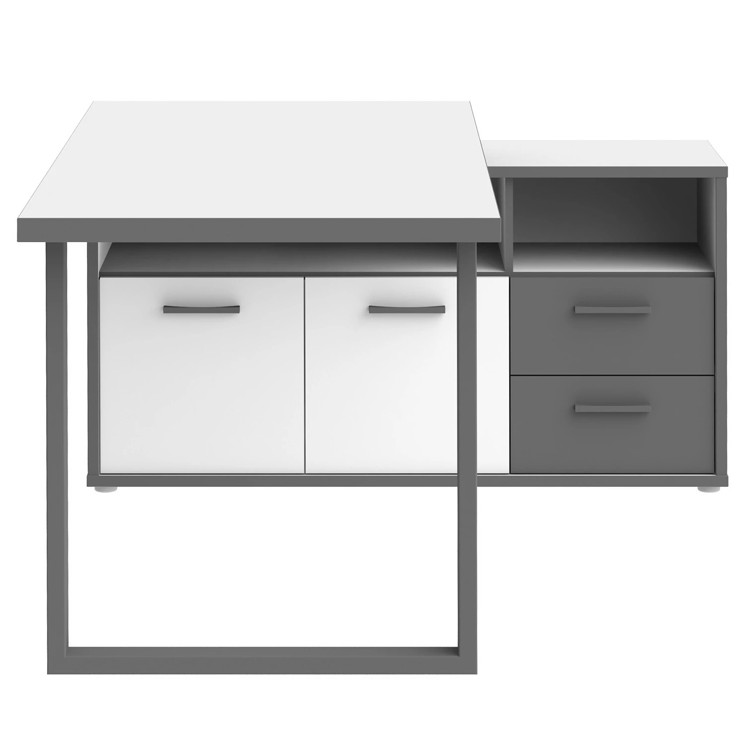 Fredriks Eckschreibtisch Kendrick II - Weiß / Grau 7 Fredriks Eckschreibtisch Kendrick II - Weiß / Grau – Bild 5
