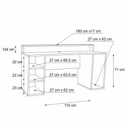 Fredriks Schreibtisch Trent - Matt Schwarz - Ohne Beleuchtung -Möbel Verkäufe 2024 1000280703 210813 08155600335 SKETCH DETAILS P000000001000280703 sketch