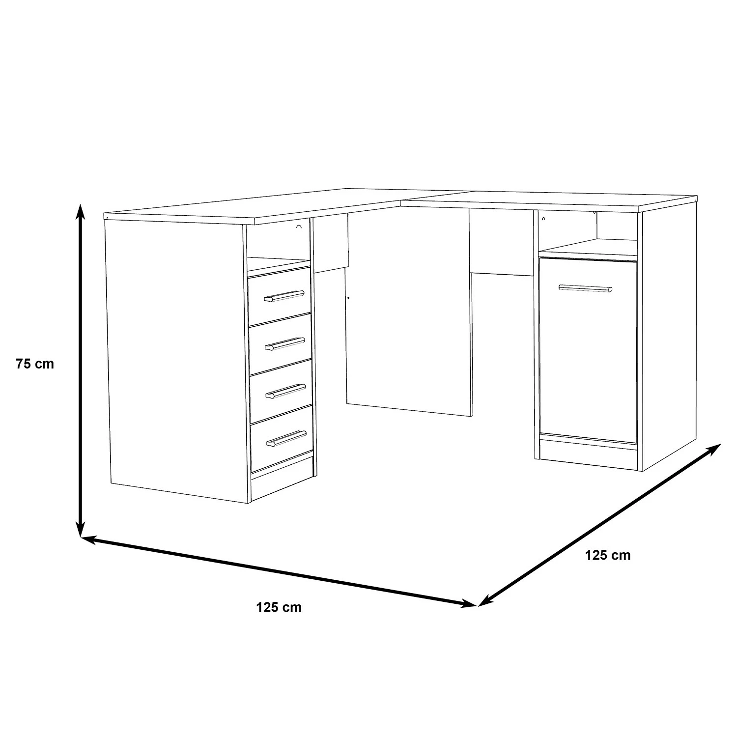Fredriks Eckschreibtisch Nita - Weiß 10 Fredriks Eckschreibtisch Nita - Weiß – Bild 8