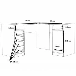 Fredriks Eckschreibtisch Nita - Weiß 20 Fredriks Eckschreibtisch Nita - Weiß -Möbel Verkäufe 2024 1000280704 210813 08155700345 SKETCH DETAILS P000000001000280704 sketch