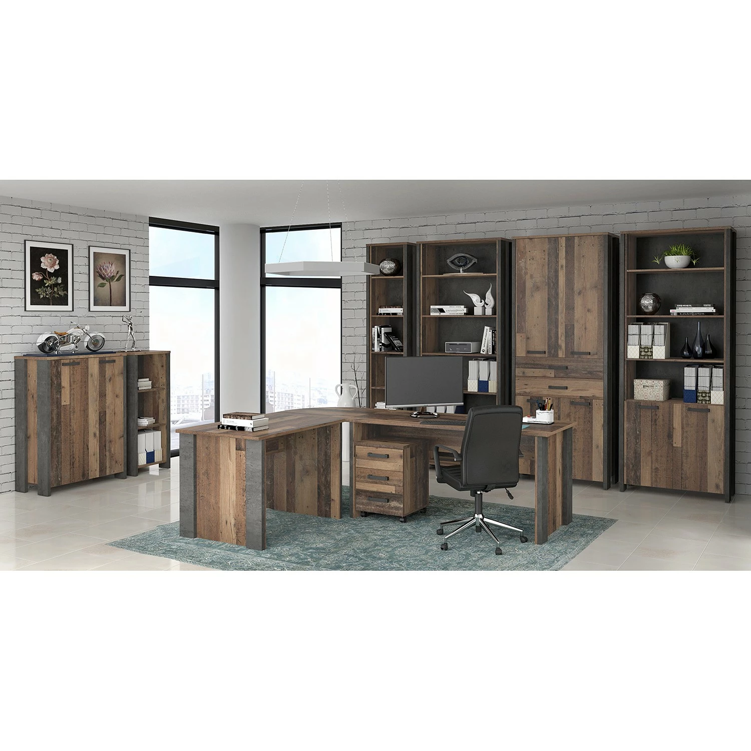 Red Living Aktenschrank Clifford - Altholz Dekor / Dunkelgrau 5 Red Living Aktenschrank Clifford - Altholz Dekor / Dunkelgrau – Bild 3