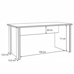 Red Living Schreibtisch Clifford - Breite: 153 cm -Möbel Verkäufe 2024 1000280707 210813 08155800371 SKETCH DETAILS P000000001000280707 sketch