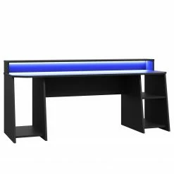 Fredriks Schreibtisch Trent IV - (mit Beleuchtung) Matt Schwarz