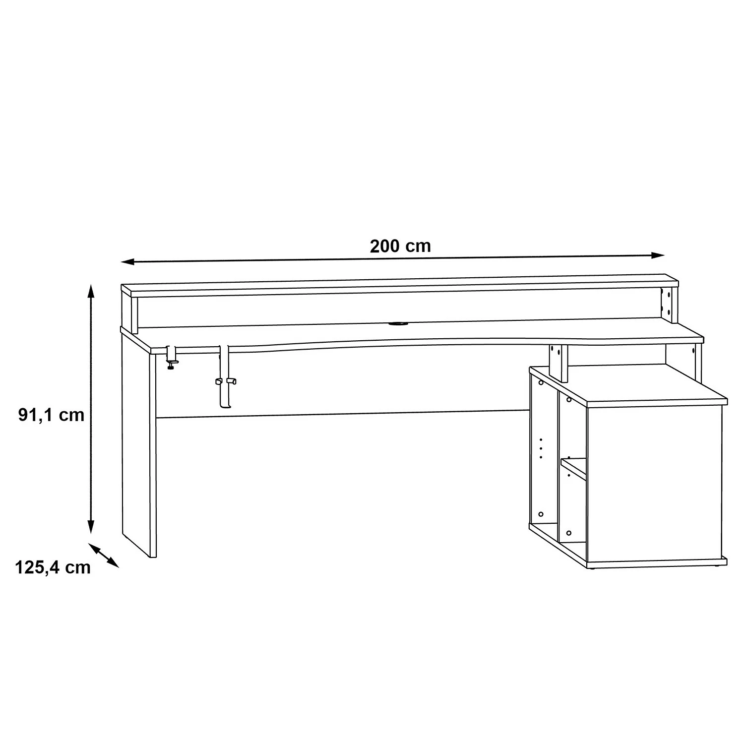Fredriks Eckschreibtisch Trent - (mit Beleuchtung) Matt Schwarz 8 Fredriks Eckschreibtisch Trent - (mit Beleuchtung) Matt Schwarz – Bild 6
