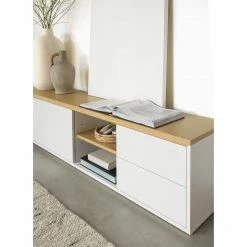 Loftscape TV-Lowboard Agueda - Echtholzfurnier - Weiß / Eiche -Möbel Verkäufe 2024 1000282700 210729 06154700079 MOOD DETAILS P000000001000282700 mood