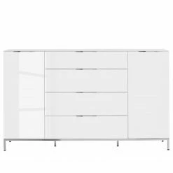 Maja Möbel Sideboard Trend - Glas - Hochglanz Weiß / Chrom -Möbel Verkäufe 2024 1000284207 210804 14342400011 DETAILS P000000001000284207