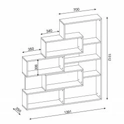 Loftscape Regal Mertyn - Weiß / Walnuss Hell Dekor -Möbel Verkäufe 2024 1000284396 210809 06093100187 SKETCH DETAILS P000000001000284396 sketch