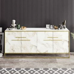 Loftscape Sideboard Pisek - Metall - Marmor Weiß Dekor / Gold -Möbel Verkäufe 2024 1000284400 210809 06093200202 MOOD DETAILS P000000001000284400 mood