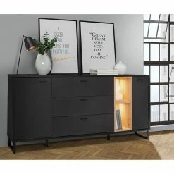 Loftscape Sideboard Mazzo - Schwarz / Eiche Artisan Dekor -Möbel Verkäufe 2024 1000285799 210819 12212500040 MOOD DETAILS P000000001000285799 mood