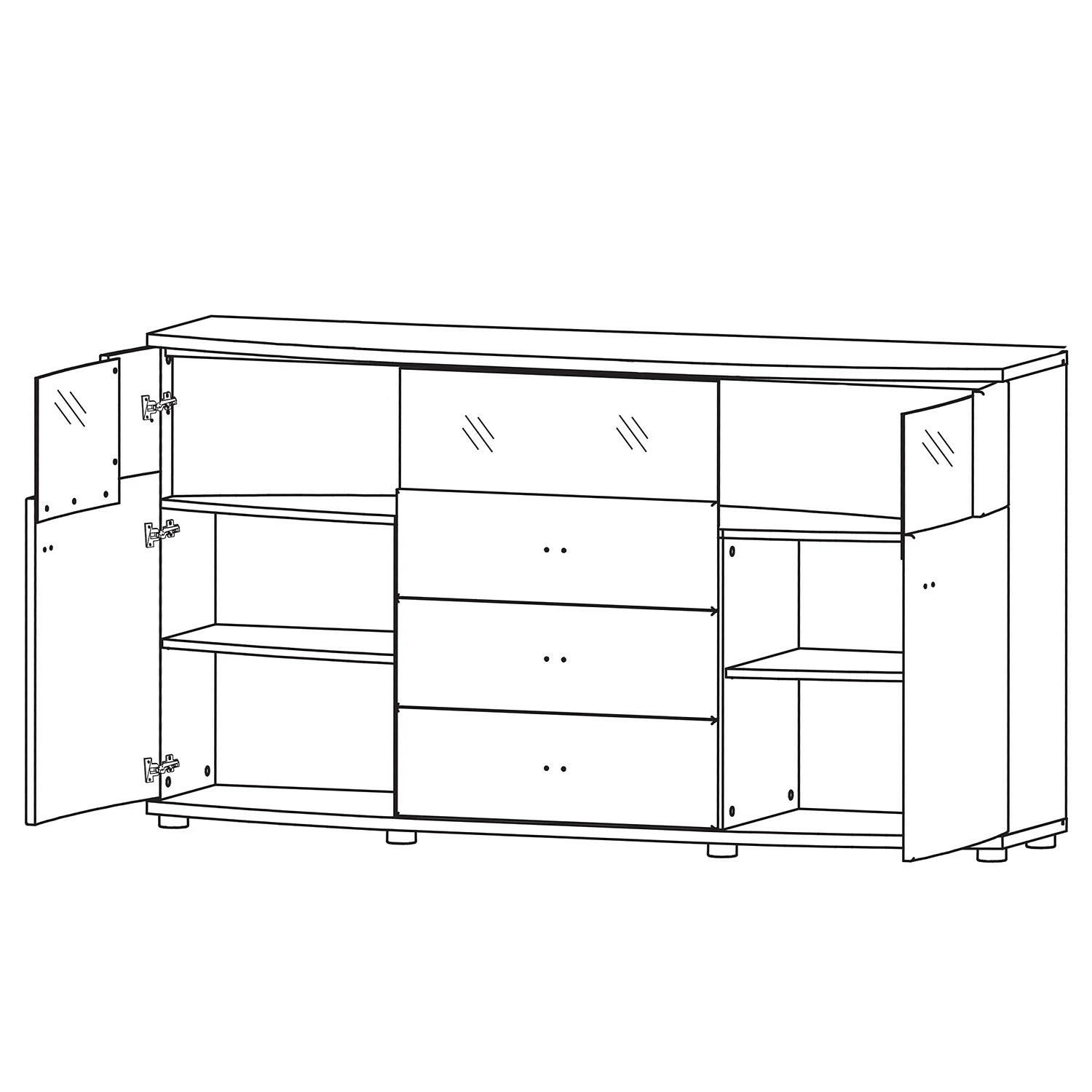 Loftscape Sideboard Intento II - Hochglanz Weiß / Anthrazit 11 Loftscape Sideboard Intento II - Hochglanz Weiß / Anthrazit – Bild 9