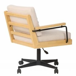 Mørteens Bürostuhl David - Webstoff / Eiche massiv / Stahl - Creme / Eiche / Schwarz -Möbel Verkäufe 2024 1000288171 220610 040 DETAILS P000000001000288171