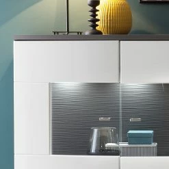 Loftscape Sideboard Intento I - Hochglanz Weiß / Anthrazit -Möbel Verkäufe 2024 1000288186 210827 12095600054 DETAILS P000000001000288186