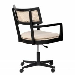 Mørteens Bürostuhl Devon - Webstoff / Esche massiv / Rattan - Creme / Esche Schwarz / Schwarz -Möbel Verkäufe 2024 1000288194 220610 040 DETAILS P000000001000288194