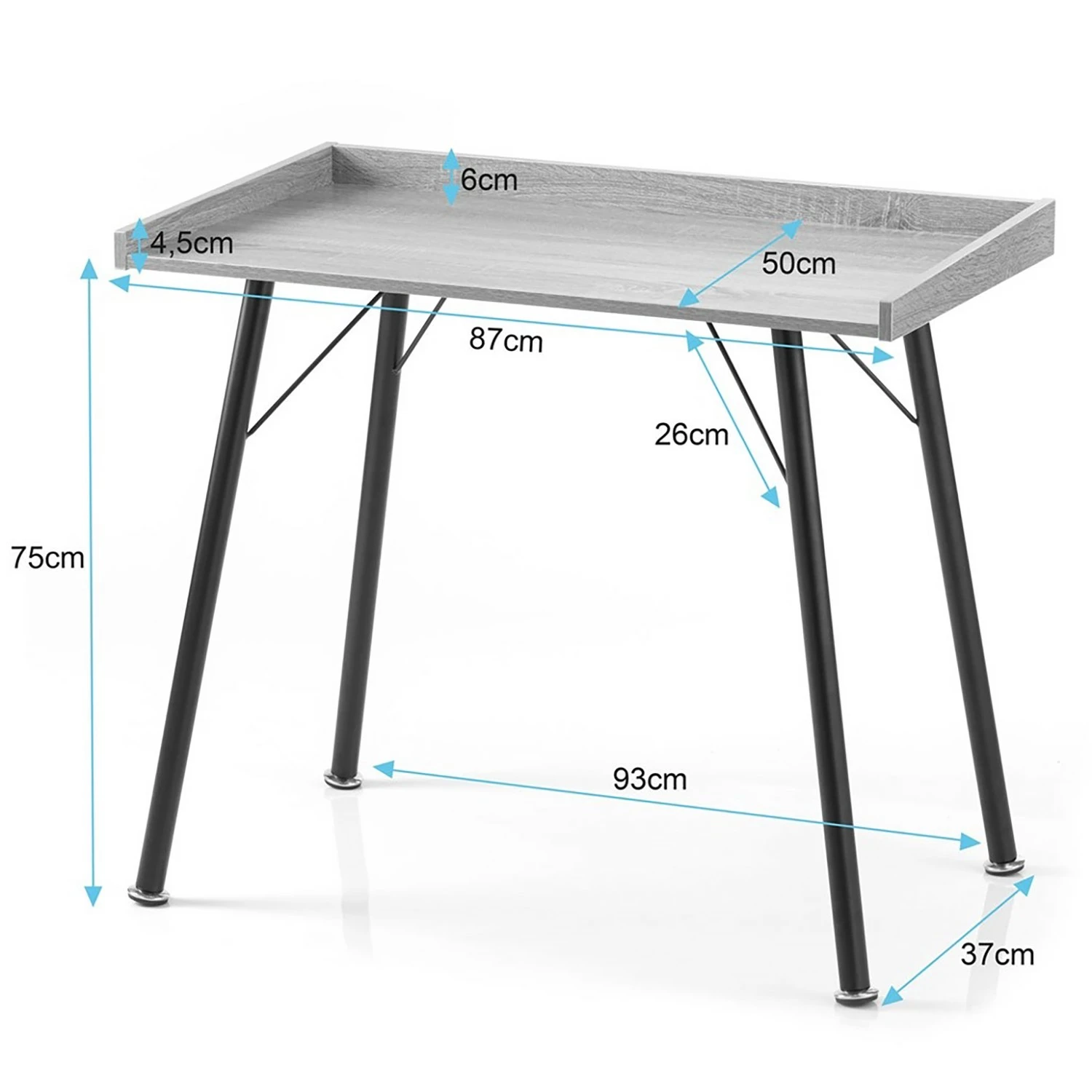 FLHF Schreibtisch Fey - Eiche Dekor / Schwarz 12 FLHF Schreibtisch Fey - Eiche Dekor / Schwarz – Bild 10