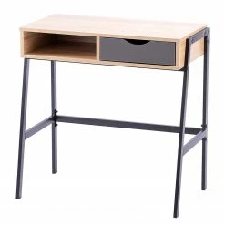 FLHF Schreibtisch Ins - Eiche Dekor / Schwarz