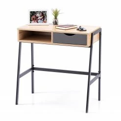 FLHF Schreibtisch Ins - Eiche Dekor / Schwarz -Möbel Verkäufe 2024 1000289010 210902 09120300230 DETAILS P000000001000289010