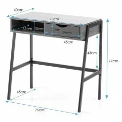 FLHF Schreibtisch Ins - Eiche Dekor / Schwarz -Möbel Verkäufe 2024 1000289010 210902 09120300236 SKETCH DETAILS P000000001000289010 sketch