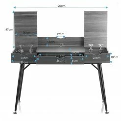 FLHF Schreibtisch Aryn - Anthrazit / Walnuss -Möbel Verkäufe 2024 1000289011 210902 09120400248 SKETCH DETAILS P000000001000289011 sketch