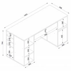 Fredriks Schreibtisch Dibond - Weiß -Möbel Verkäufe 2024 1000289477 210908 14360600009 SKETCH DETAILS P000000001000289477 sketch