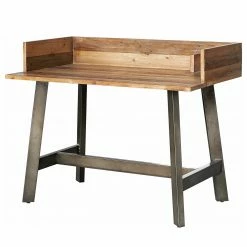 Ars manufacti Schreibtisch Tamati III - Pinie massiv / Edelstahl - Pinie / Schwarz