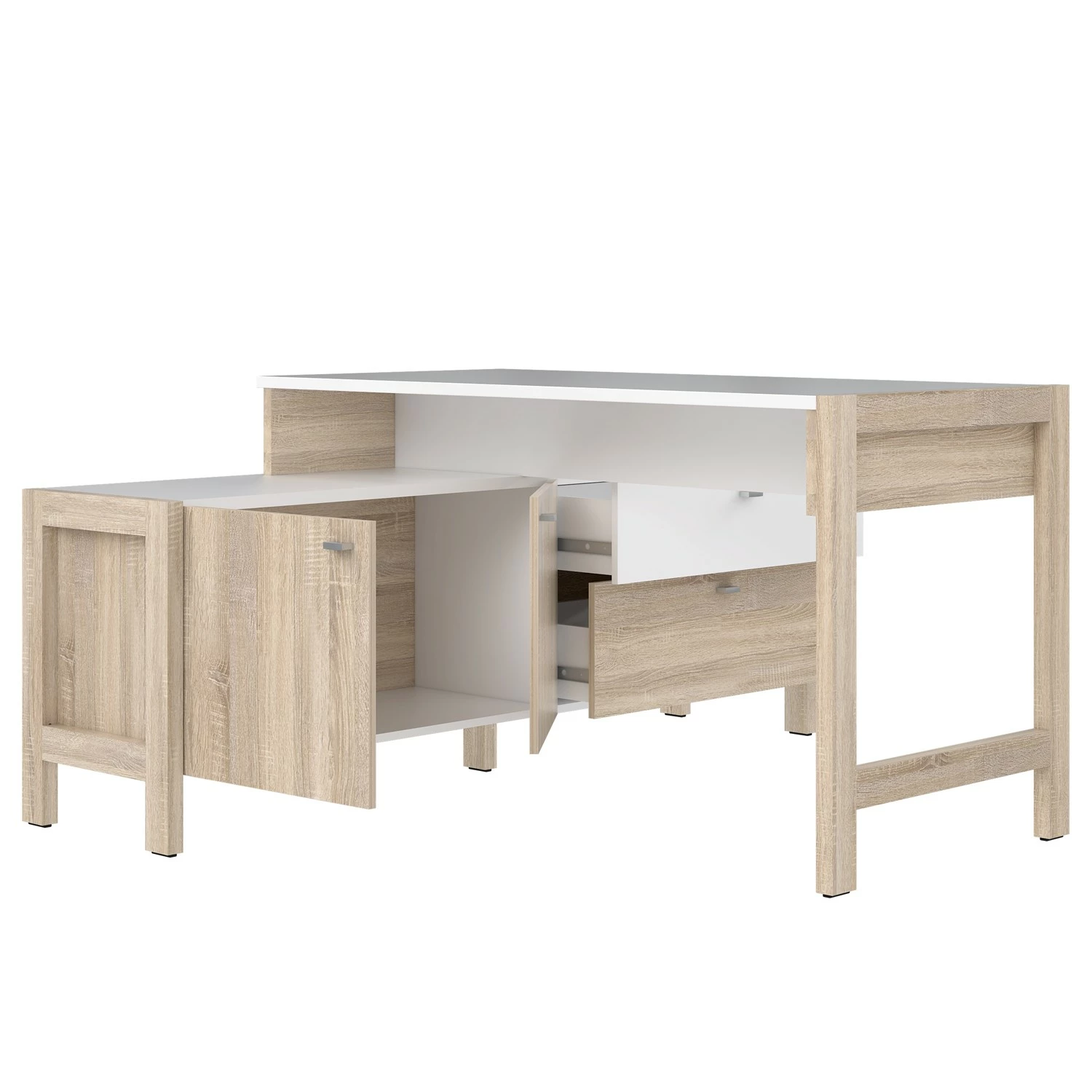 Fredriks Büroset Holvik (3-teilig) - Eiche Sonoma Dekor / Weiß 10 Fredriks Büroset Holvik (3-teilig) - Eiche Sonoma Dekor / Weiß – Bild 8