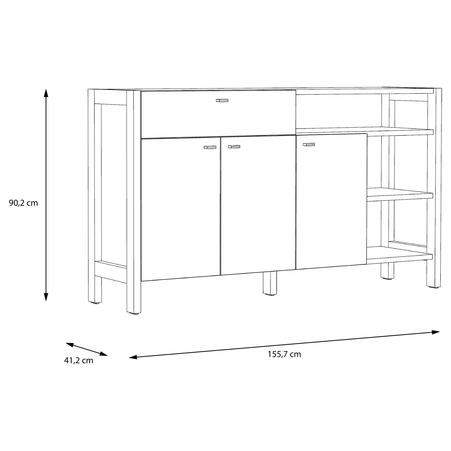 Fredriks Büroset Holvik (3-teilig) - Eiche Sonoma Dekor / Weiß 16 Fredriks Büroset Holvik (3-teilig) - Eiche Sonoma Dekor / Weiß – Bild 14