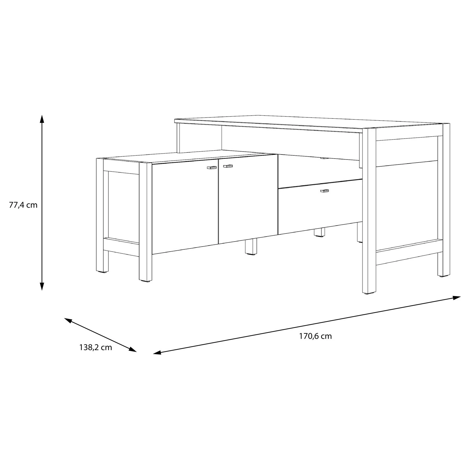Fredriks Büroset Holvik (3-teilig) - Eiche Sonoma Dekor / Weiß 18 Fredriks Büroset Holvik (3-teilig) - Eiche Sonoma Dekor / Weiß – Bild 16