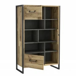 Ars manufacti Büroset Voru (3-teilig) - Eiche Stirling Dekor / Dunkelgrau -Möbel Verkäufe 2024 1000292007 211006 14100800183 DETAILS P000000001000292007