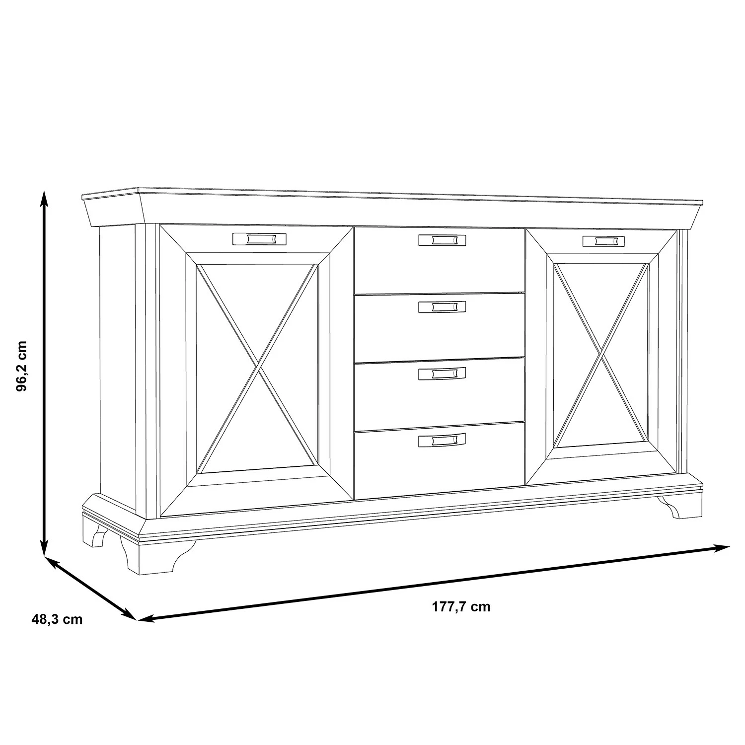 Ridgevalley Sideboard Kimbark II - Pinie Weiß Dekor 11 Ridgevalley Sideboard Kimbark II - Pinie Weiß Dekor – Bild 9